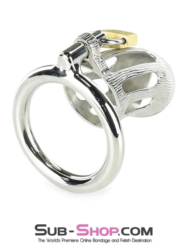 0399M      Itty Bitty Little Dicky Steel Locking Male Chastity Device with Cock Ring