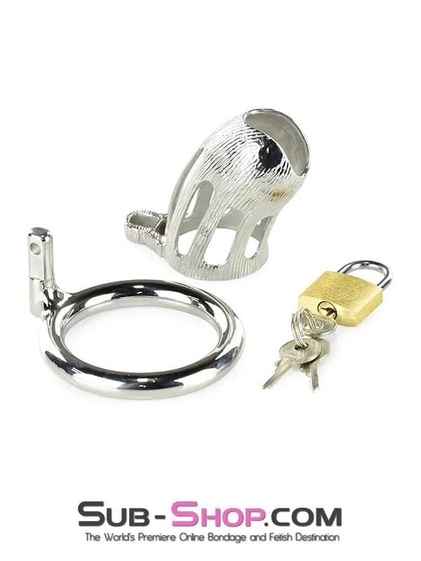 0399M      Itty Bitty Little Dicky Steel Locking Male Chastity Device with Cock Ring