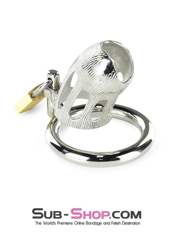 0399M      Itty Bitty Little Dicky Steel Locking Male Chastity Device with Cock Ring