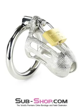 0399M      Itty Bitty Little Dicky Steel Locking Male Chastity Device with Cock Ring