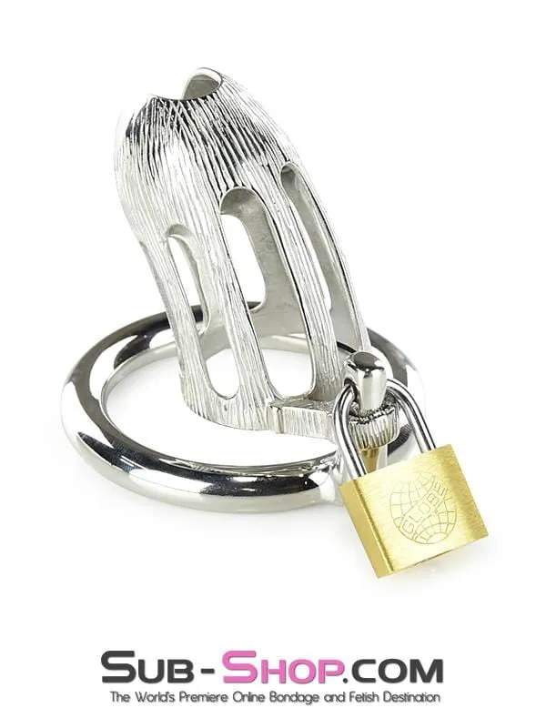 0399M      Itty Bitty Little Dicky Steel Locking Male Chastity Device with Cock Ring