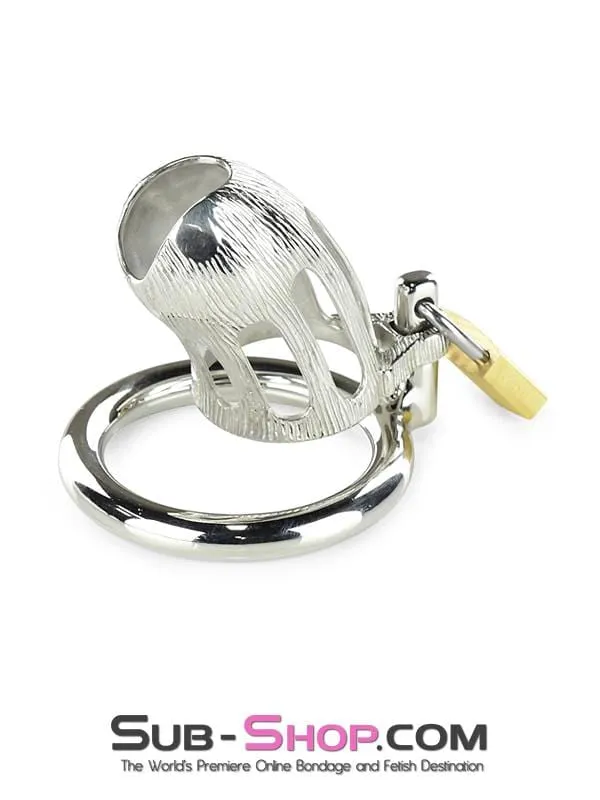0399M      Itty Bitty Little Dicky Steel Locking Male Chastity Device with Cock Ring
