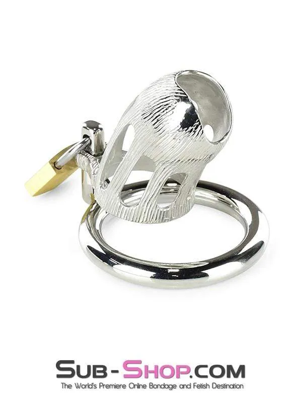 0399M-SIS      Itty Bitty Little Sissy Dicky Steel Locking Male Chastity Device with Cock Ring