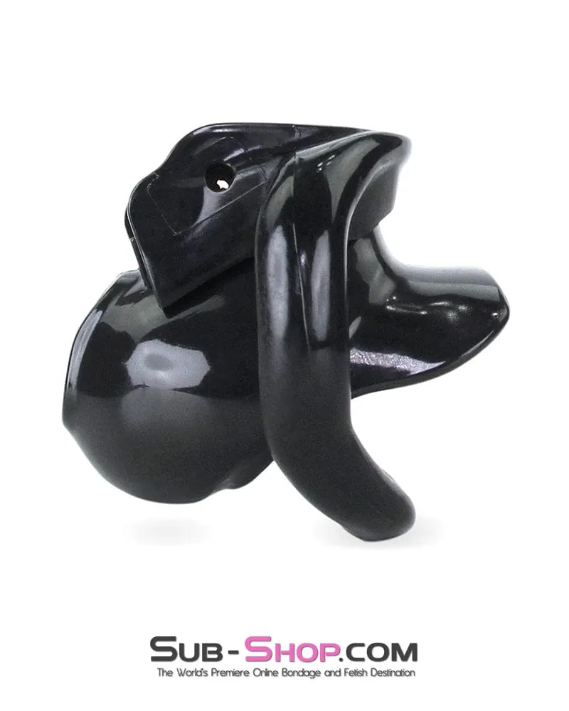 0643M      Defiant Mini Black Locking Chastity Cock Cage