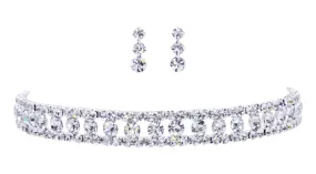 #12381 - Stretch Diamond Shape Necklace and Earring Set