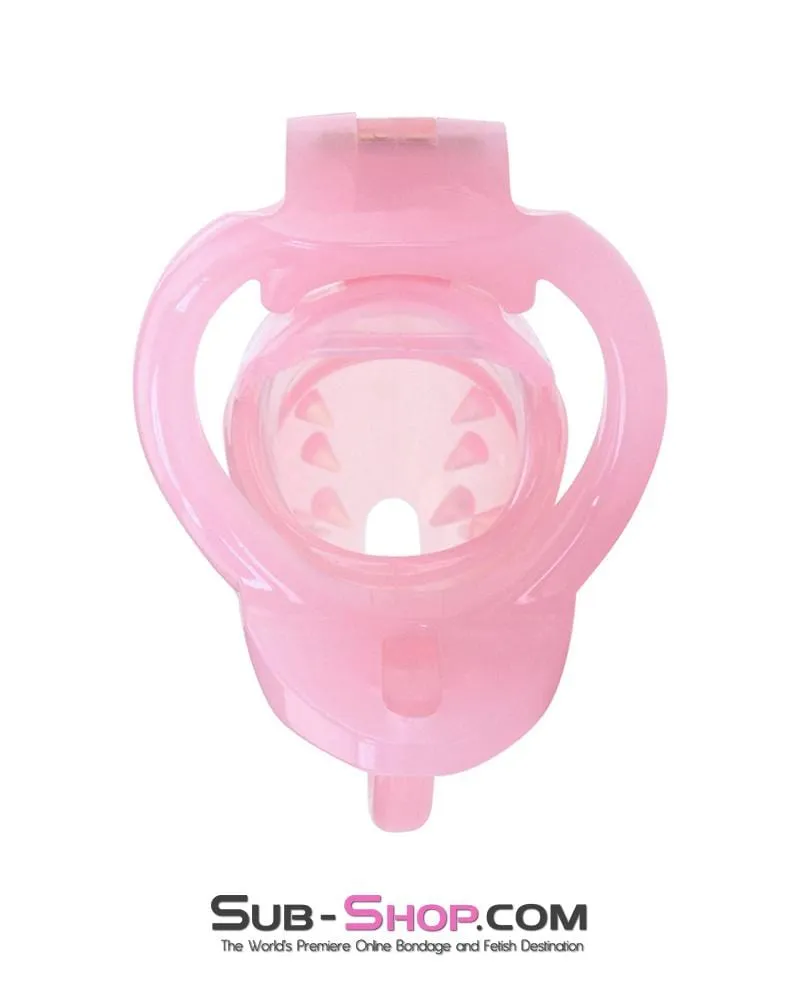 1391AR      Spiked Sissy Cock Blocker Silicone Locking Male Chastity with Ball Divider - MEGA Deal
