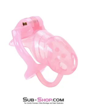 1391AR      Spiked Sissy Cock Blocker Silicone Locking Male Chastity with Ball Divider