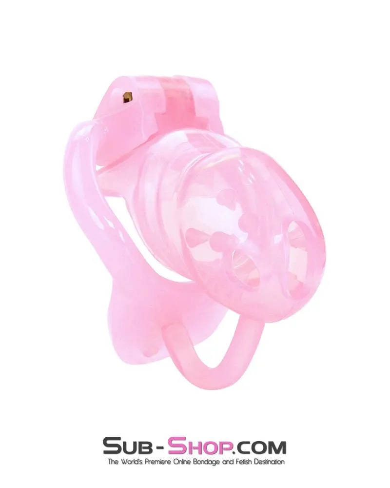 1391AR      Spiked Sissy Cock Blocker Silicone Locking Male Chastity with Ball Divider