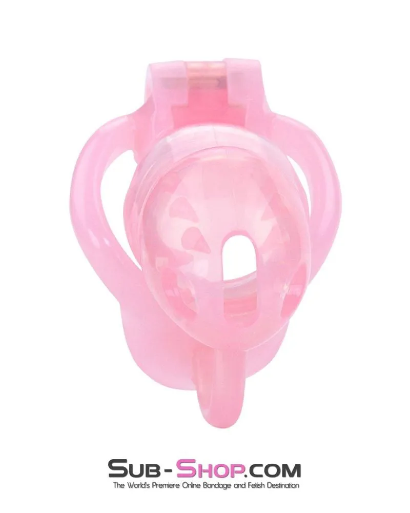 1391AR      Spiked Sissy Cock Blocker Silicone Locking Male Chastity with Ball Divider