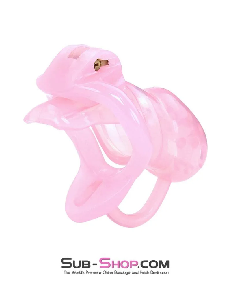 1391AR      Spiked Sissy Cock Blocker Silicone Locking Male Chastity with Ball Divider