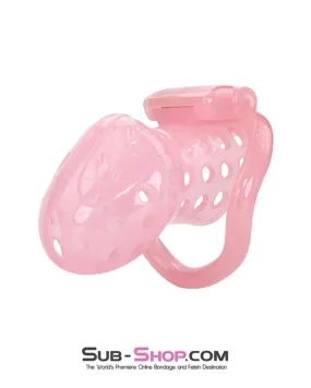 1432AR      Sissy Boy Toy Pink High Security Pin Tumbler Locking Cock Cage Chastity - MEGA Deal