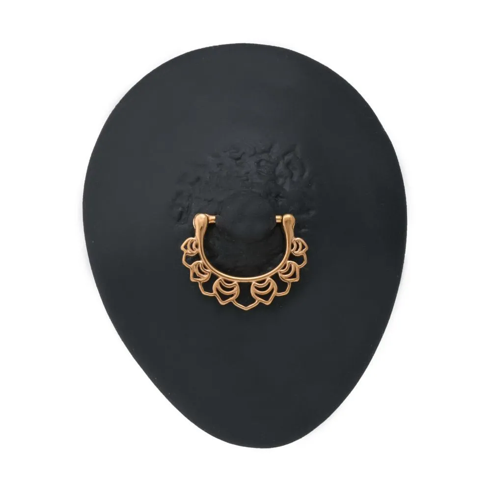 14g Bumblebee PVD Gold Steel Nipple Clicker — Price Per 1