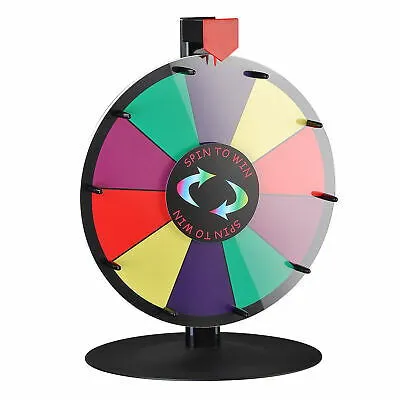 15" Tabletop Color Dry Erase Prize Wheel  Stand Fortune Spinning Game Tradeshow