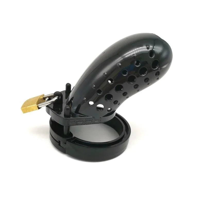 1626AR      Short Stockade Black Cage Male Chastity Device
