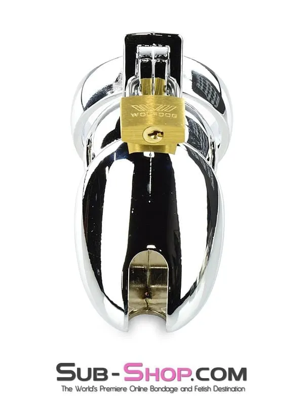 1715HS      Severe Cock Tease Torture Locking Chrome Steel Cock Cage Chastity
