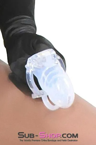 2102RS      High Security Pin Tumbler Clear Silicone Cock Blocker Chastity - MEGA Deal