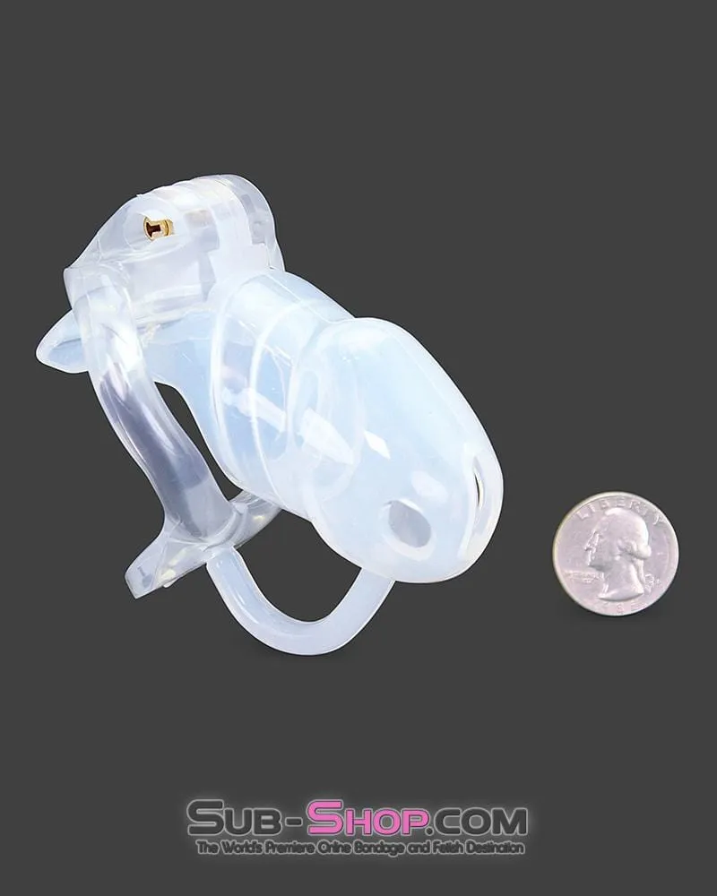 2102RS      High Security Pin Tumbler Clear Silicone Cock Blocker Chastity - MEGA Deal