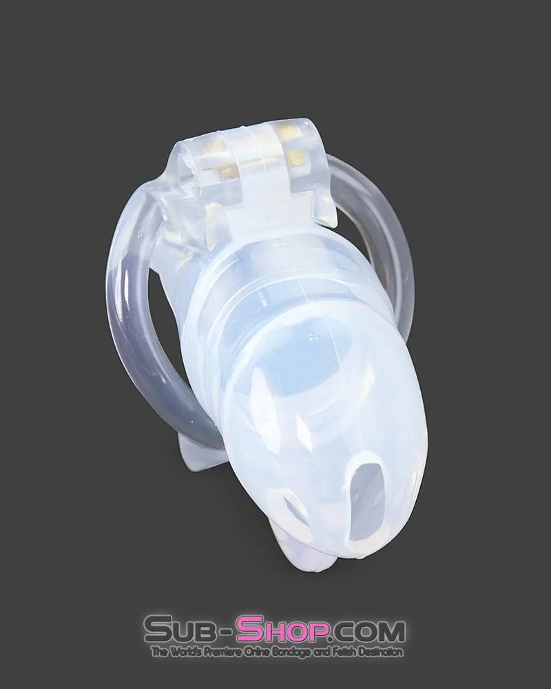 2102RS      High Security Pin Tumbler Clear Silicone Cock Blocker Chastity - MEGA Deal