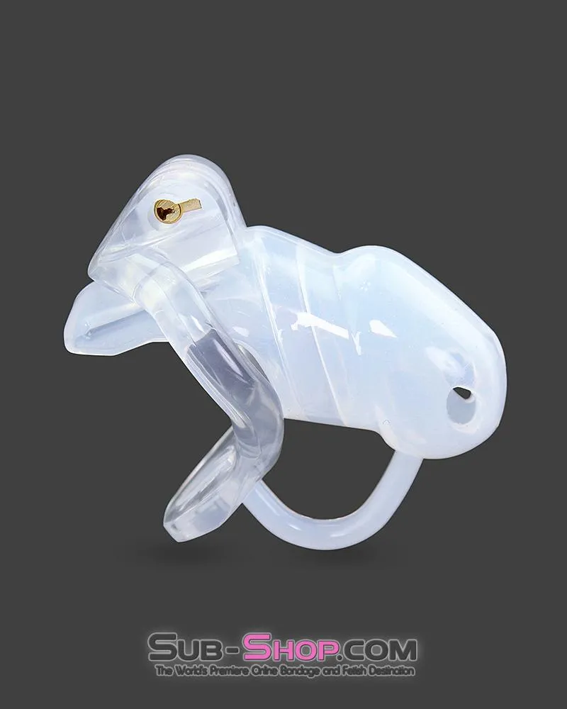 2102RS      High Security Pin Tumbler Clear Silicone Cock Blocker Chastity - MEGA Deal