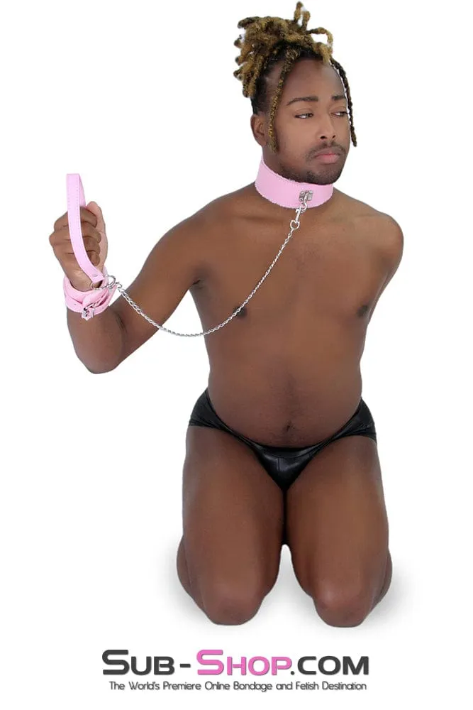 Sissy Pink Chained Bondage Leash with Comfortable Handle - 2785MQ-SIS