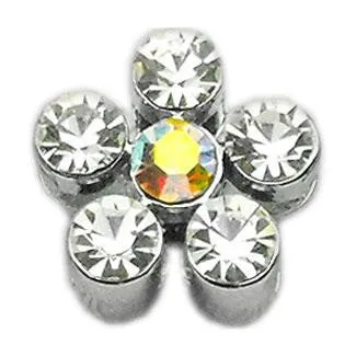 3-8" Slider Flower Charm Clear 3-8