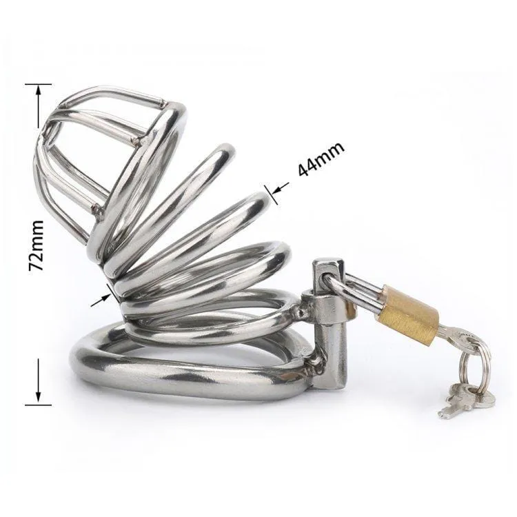 3749M-SIS      Sissy Cock Blocker Locking Steel Tease and Torment Chastity Cock Cage