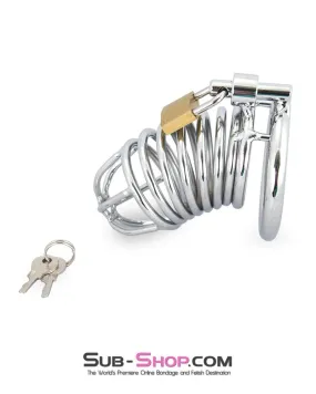 3749M-SIS      Sissy Cock Blocker Locking Steel Tease and Torment Chastity Cock Cage