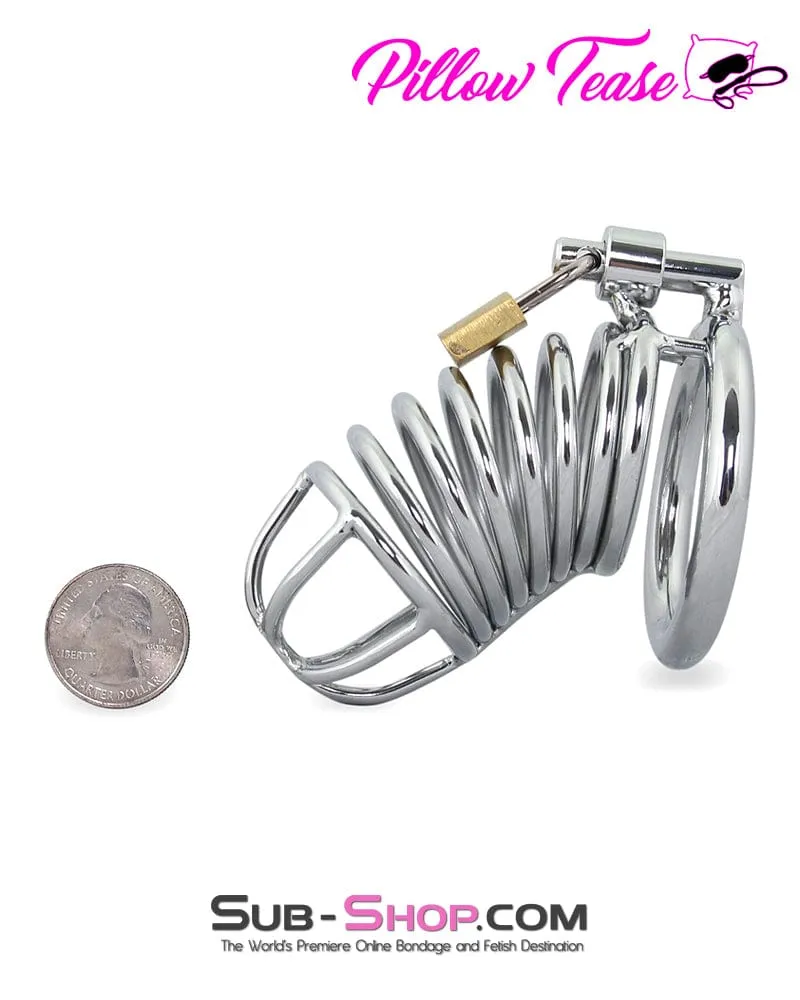 3749M-SIS      Sissy Cock Blocker Locking Steel Tease and Torment Chastity Cock Cage
