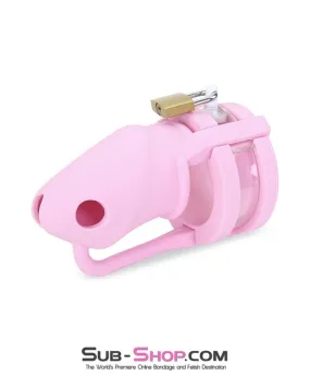 3795HS-SIS      Pink Silicone Pretty Sissy Cock Trap Cock Cage Chastity