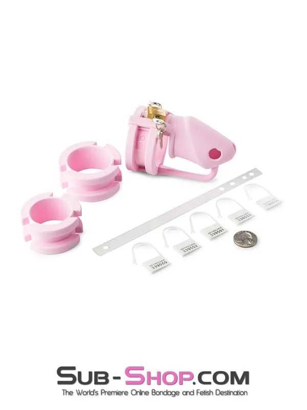 3795HS-SIS      Pink Silicone Pretty Sissy Cock Trap Cock Cage Chastity