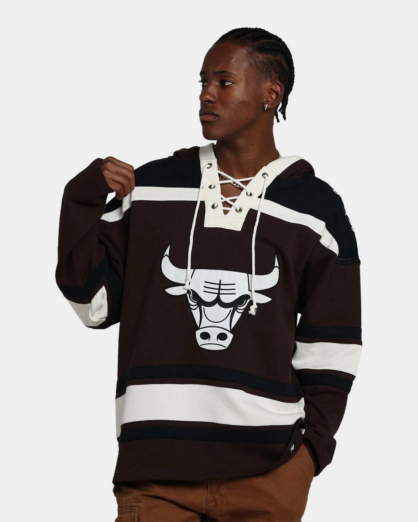 47 Brand Chicago Bulls Superior Lacer Hoodie Brown