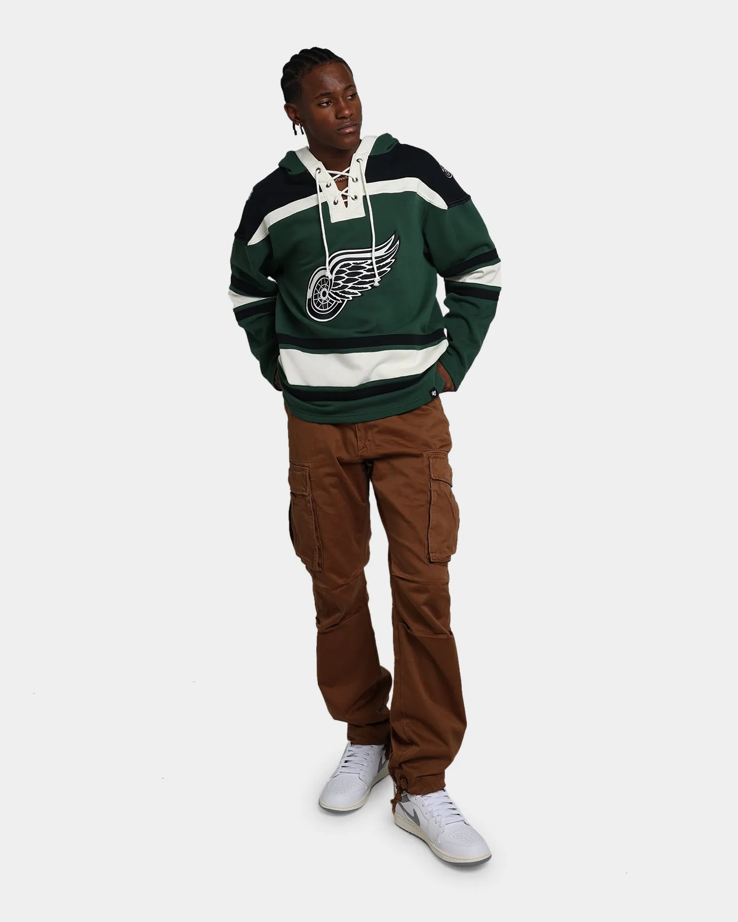 47 Brand Detroit Red Wings Superior Lacer Hoodie Dark Green