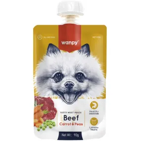 5 FOR $11: Wanpy Beef, Carrot & Pea Tasty Meat Paste Dog Treat 90g
