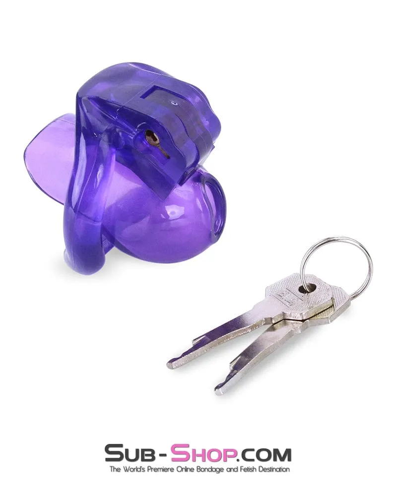 5337M      Tiny Nub Mini Purple Locking Chastity Cock Cage