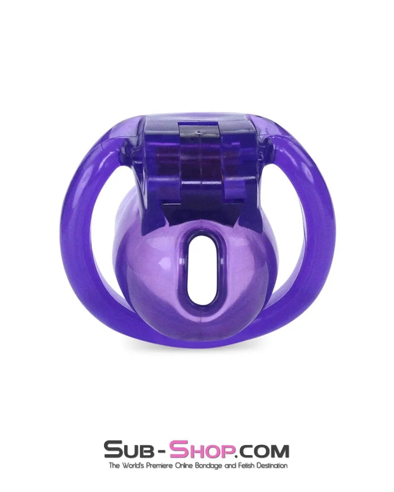 5337M      Tiny Nub Mini Purple Locking Chastity Cock Cage