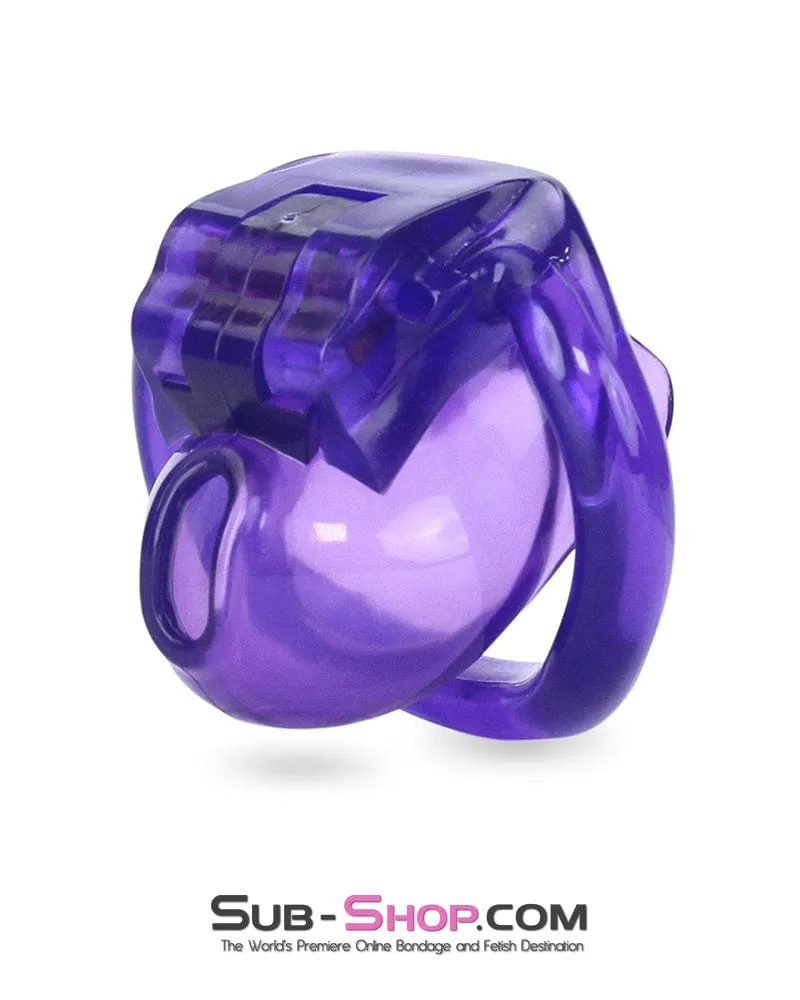 5337M      Tiny Nub Mini Purple Locking Chastity Cock Cage