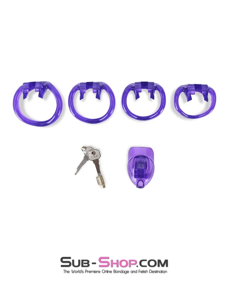 5337M      Tiny Nub Mini Purple Locking Chastity Cock Cage