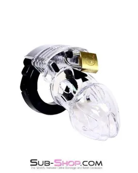 5779AE      Jacked Up Adjustable Clear Polycarbonate Locking Male Cock Cuff Chastity Device