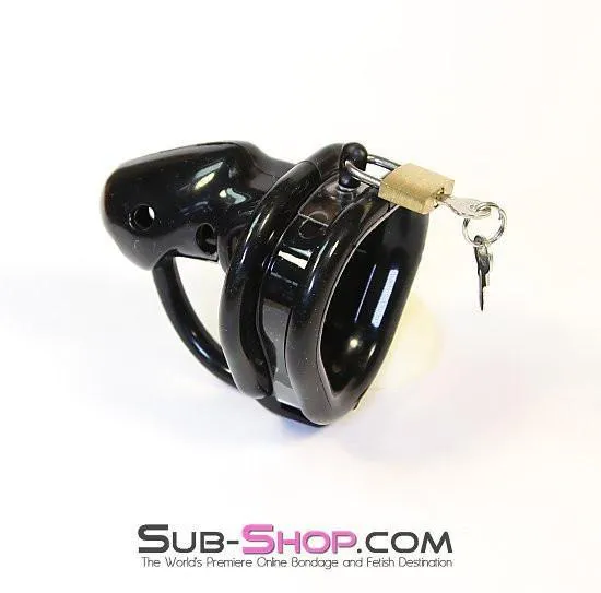 7325AR      Birdlocked Style Black Spiked Soft Silicone Locking Cock Chastity & Ball Spreader