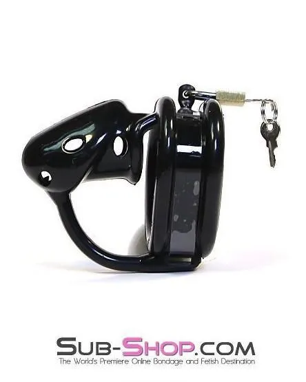 7325AR      Birdlocked Style Black Spiked Soft Silicone Locking Cock Chastity & Ball Spreader