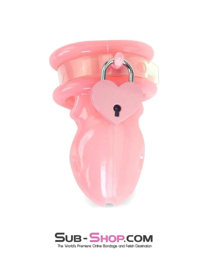 9794M-SIS      Sissy Pink Birdlocked Style Spiked Soft Silicone Locking Male Chastity