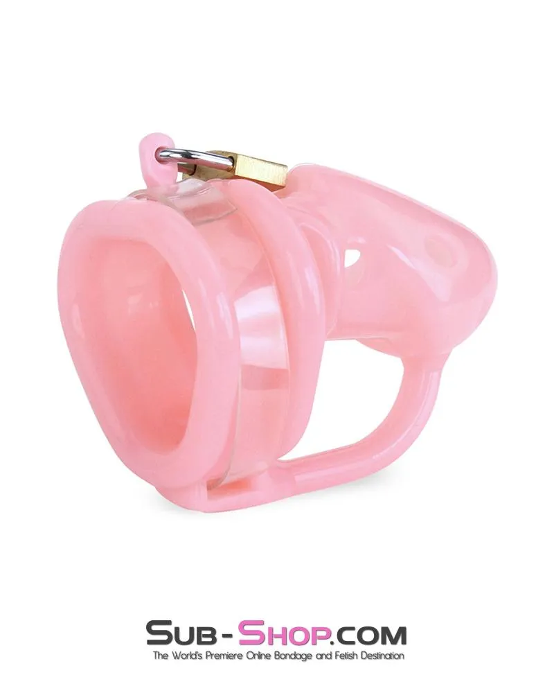 9794M      Sissy Pink Birdlocked Style Spiked Soft Silicone Locking Male Chastity