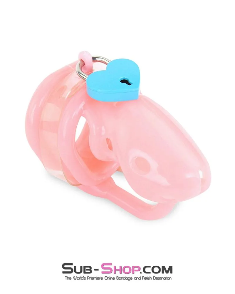 9794M      Sissy Pink Birdlocked Style Spiked Soft Silicone Locking Male Chastity