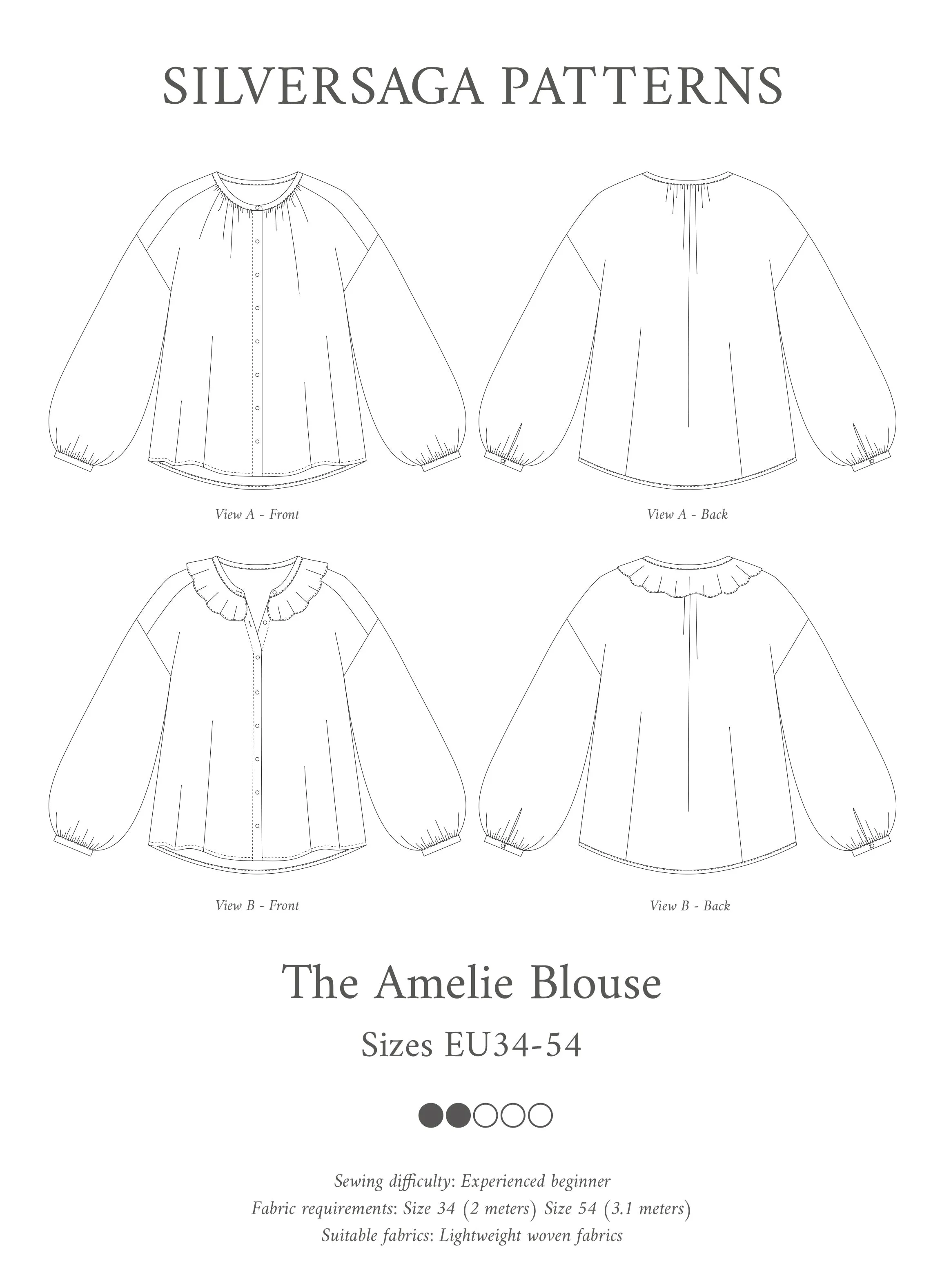 Amelie blouse PDF sewing pattern