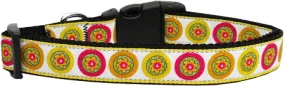 Autumn Daisies Nylon Dog Collar Sm