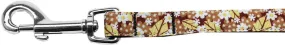 Autumn Leaves Nylon Ribbon Pet Leash 5-8 inch wide 4Ft Lsh