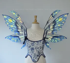 Aynia "Starry Night" Painted Convertible Iridescent Fairy Wings with Black Veins, Ready to Ship