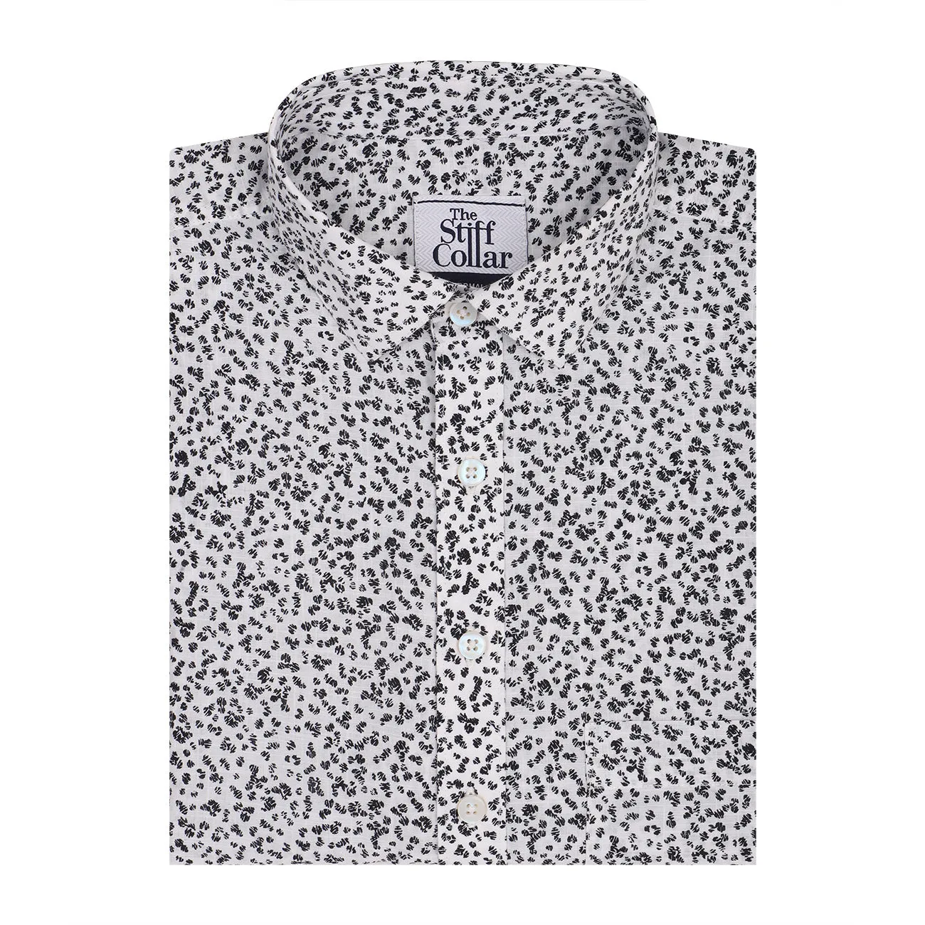 Backstream White Print Lightweight Poplin Half Sleeves Beach Shirt