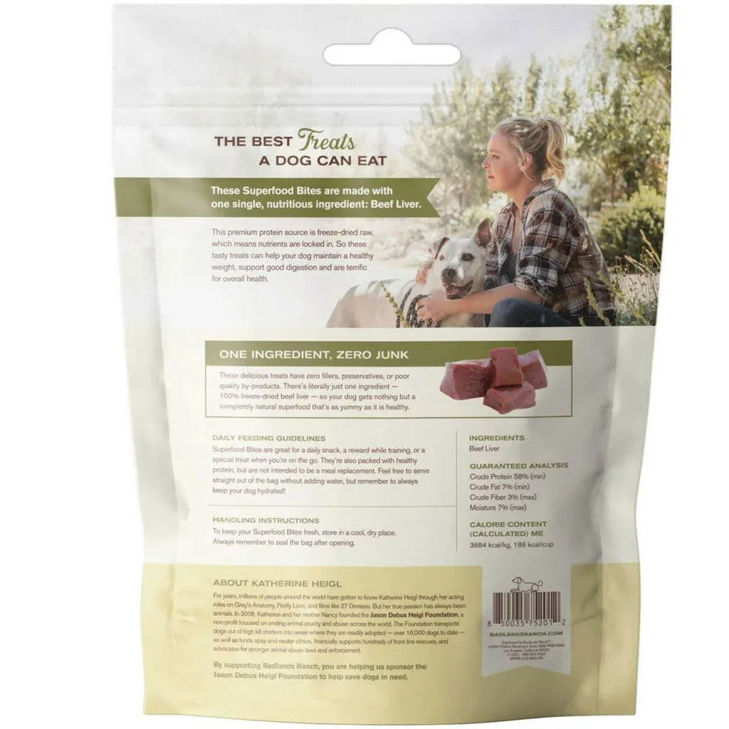 Badlands Ranch Superfood Bites Air Dried Premium Treats for Dogs, Variety Flavor (Beef Liver, Chicken Breast & Wild Salmon, 4-oz, 3-Pack