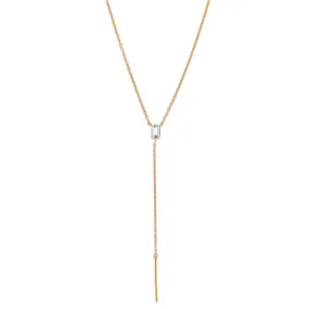 Baguette Lariat, Blue Topaz, Gold